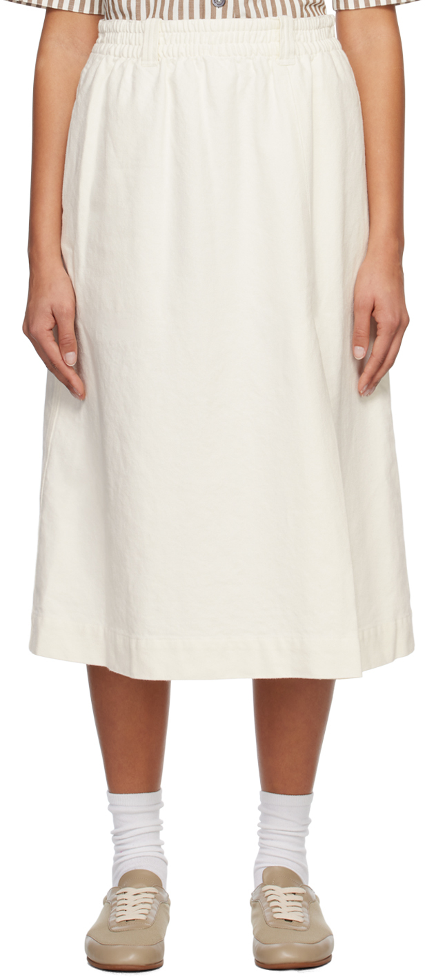 Margaret Howell Off-white Field Midi Skirt
