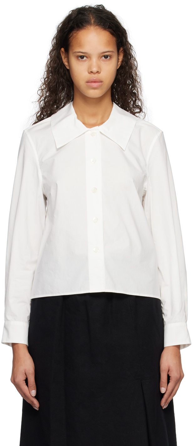 Margaret Howell: White Bold Collar Shirt | SSENSE
