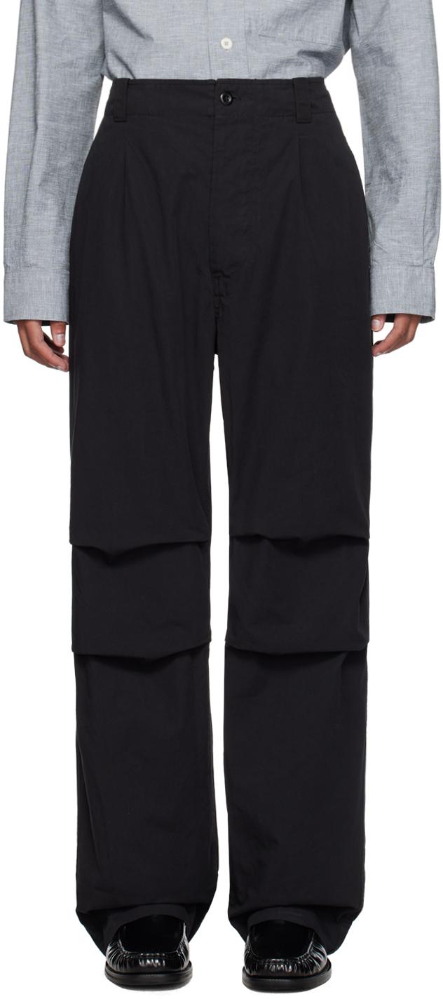 Mhl By Margaret Howell Black Parachute Trousers