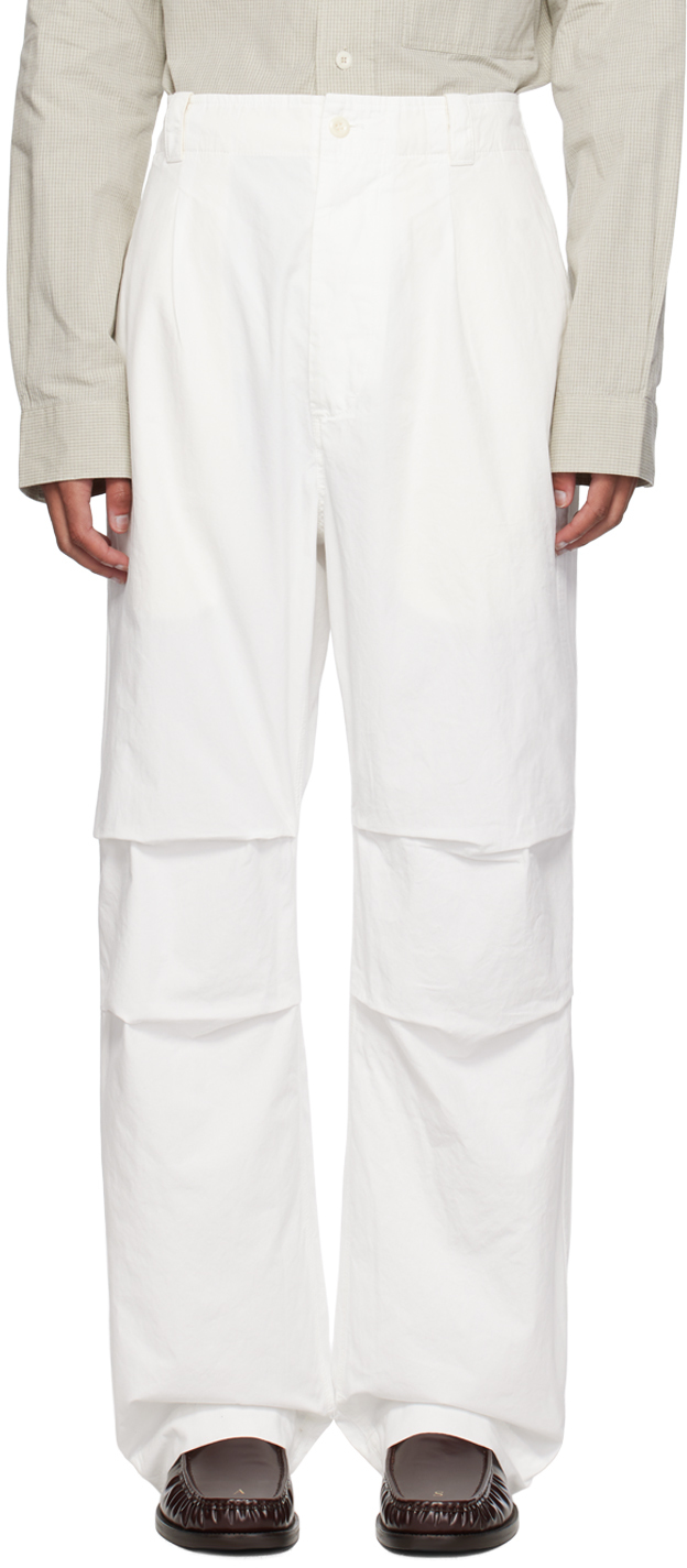 Mhl By Margaret Howell Off-white Parachute Trousers In Off White
