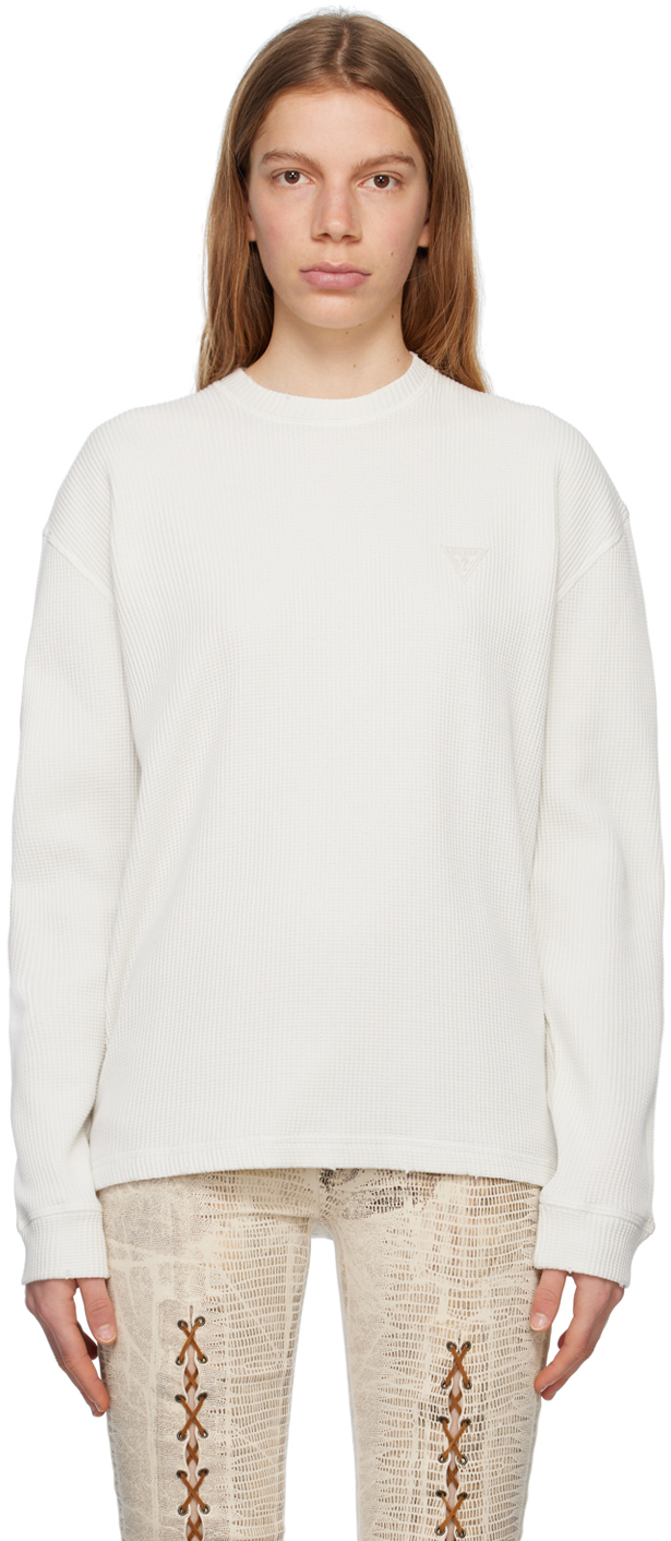 GUESS USA White Patch Long Sleeve T-Shirt