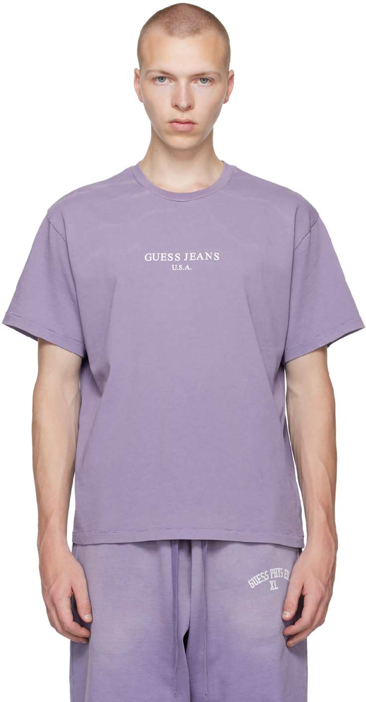 Shop Guess Usa Purple Faded T-shirt In Jazzy Purple