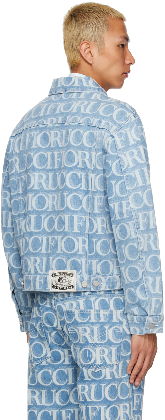 Laser Monogram Denim Jacket Cream, Fiorucci