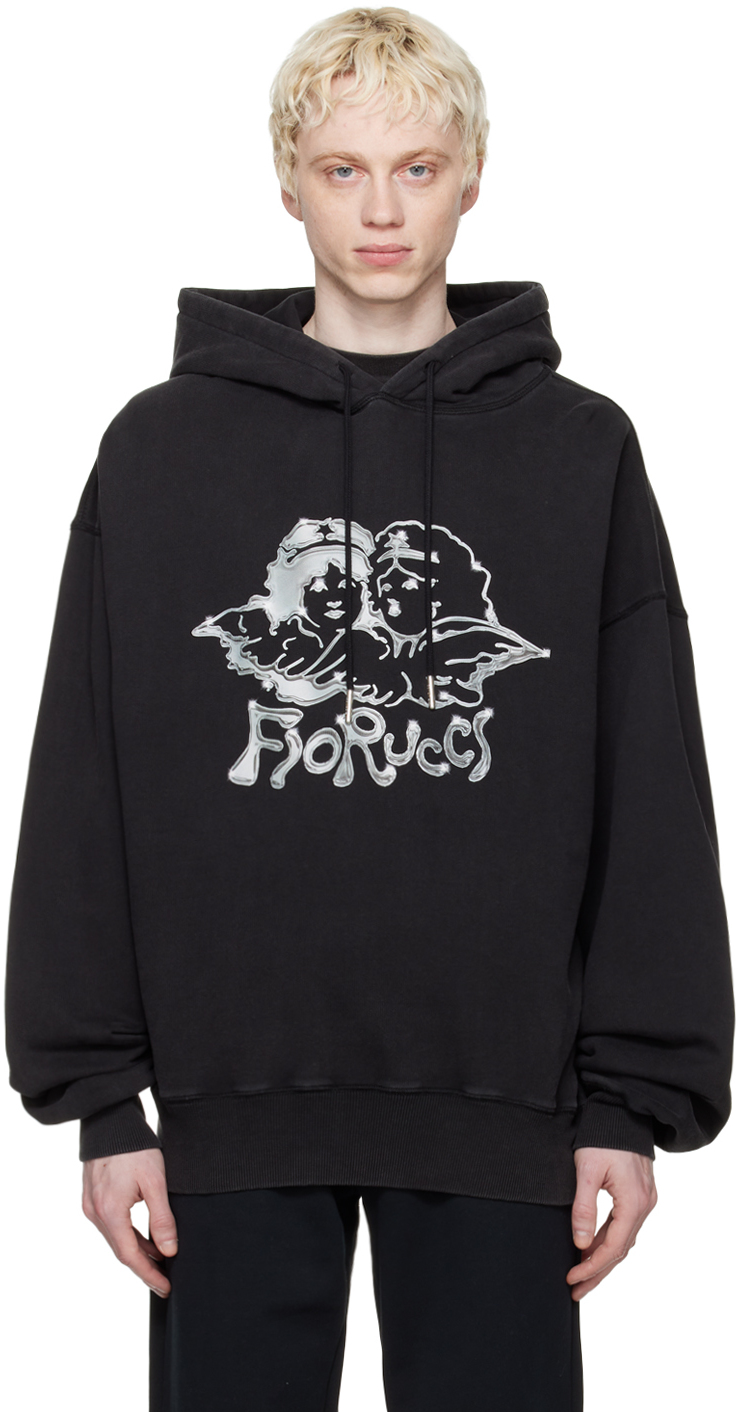 Fiorucci Black Chrome Angels Hoodie ModeSens