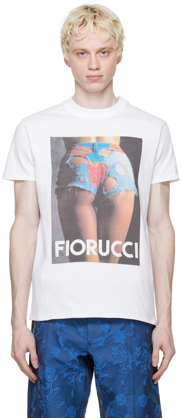 Fiorucci: White Graphic Poster T-Shirt | SSENSE Canada