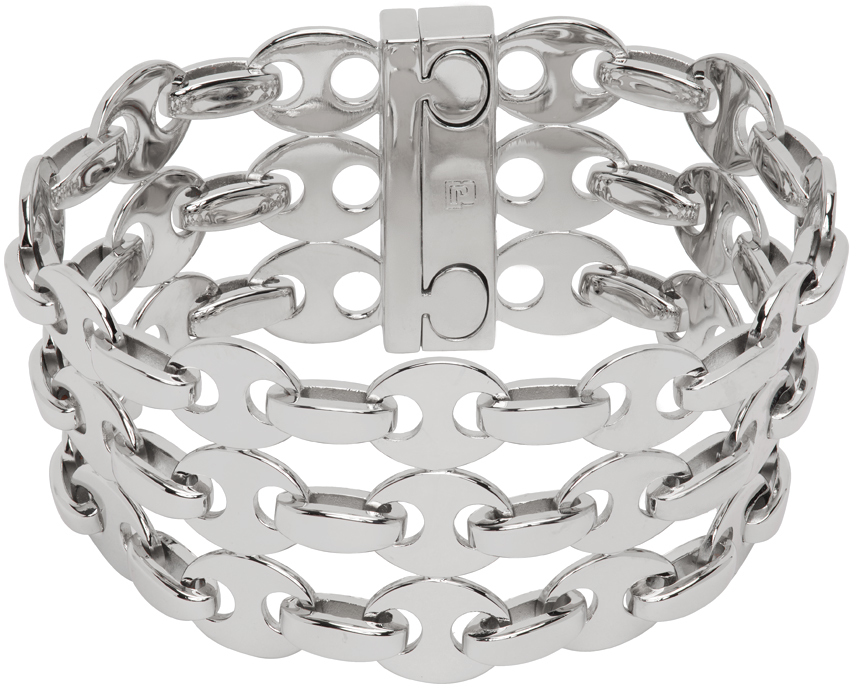 Shop Rabanne Silver Nano Eight Bracelet In P040 Silver