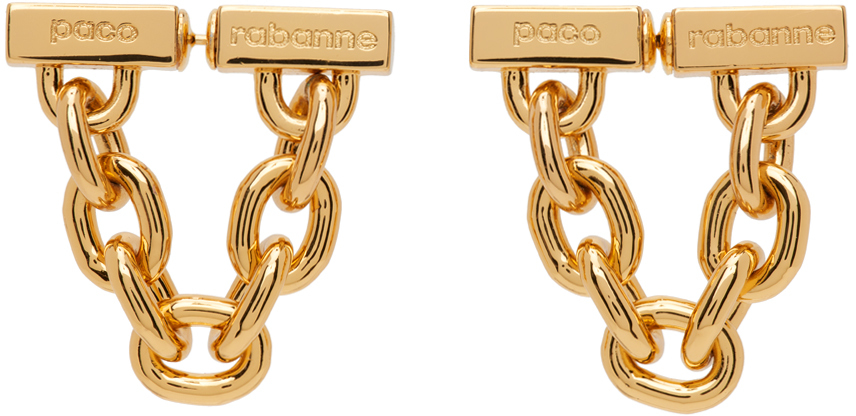 Rabanne Gold Xl Link Earrings In P710 Gold