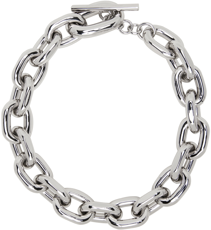Paco Rabanne Xl Chain Necklace In Silver-colored Aluminum Woman  In Metallic