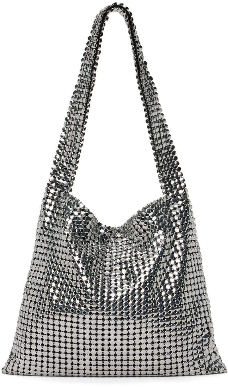 PACO RABANNE SILVER PIXEL TOTE
