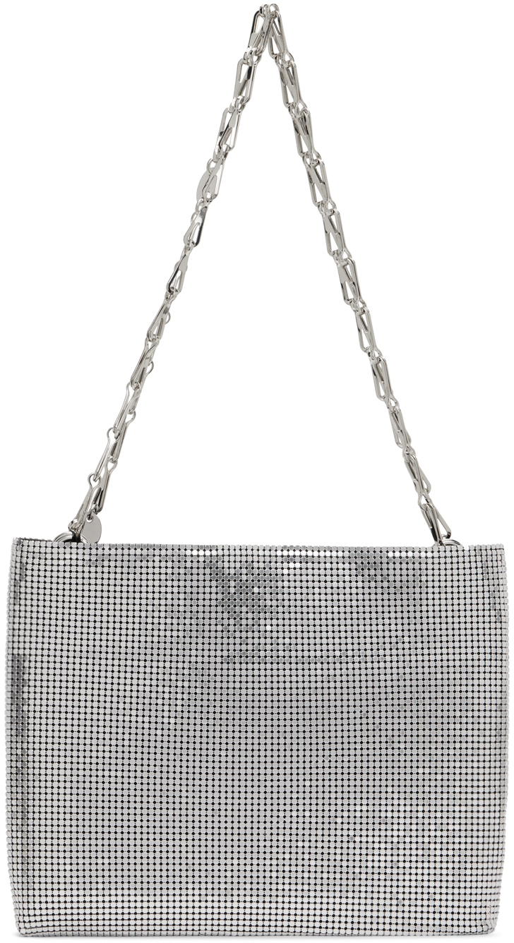 Paco Rabanne Silver Pixel T-bar Cross Body Bag