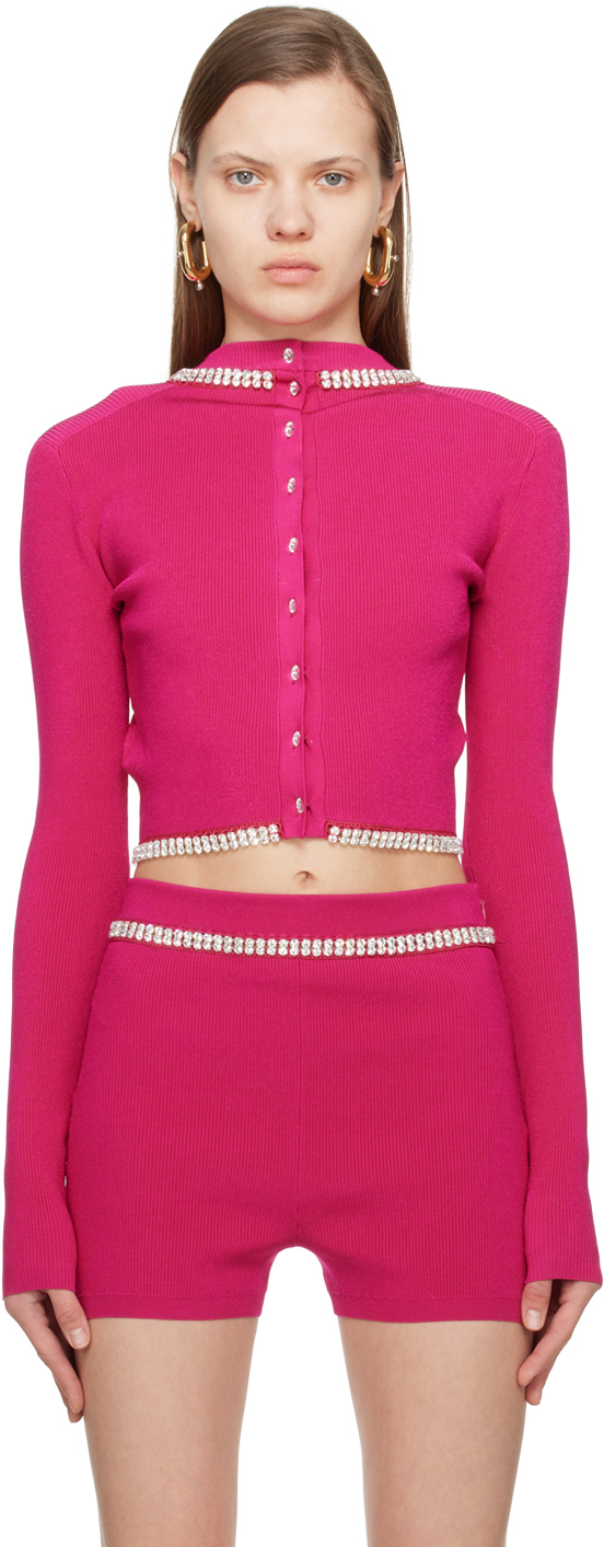 Paco Rabanne Pink Crystal-cut Sweater In P659 Pink