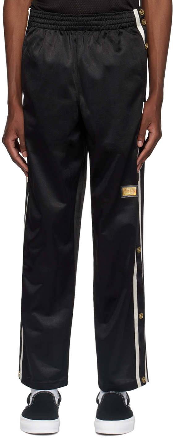 Advisory Board Crystals Black Elasticized Trousers In Anthracite Black