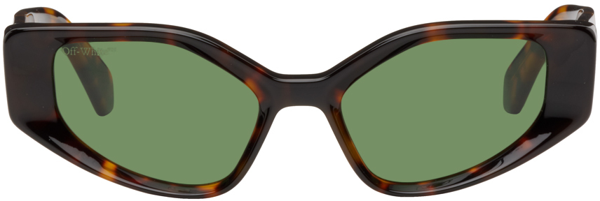 Off-white Tortoiseshell Memphis Sunglasses In Havana Green