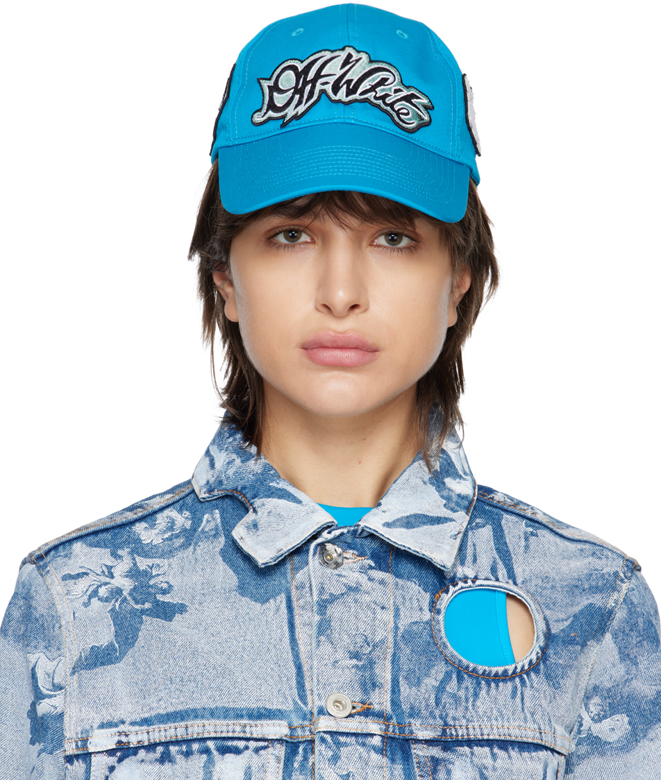Off-white Mixed-patch Logo Baseball Cap In Blue