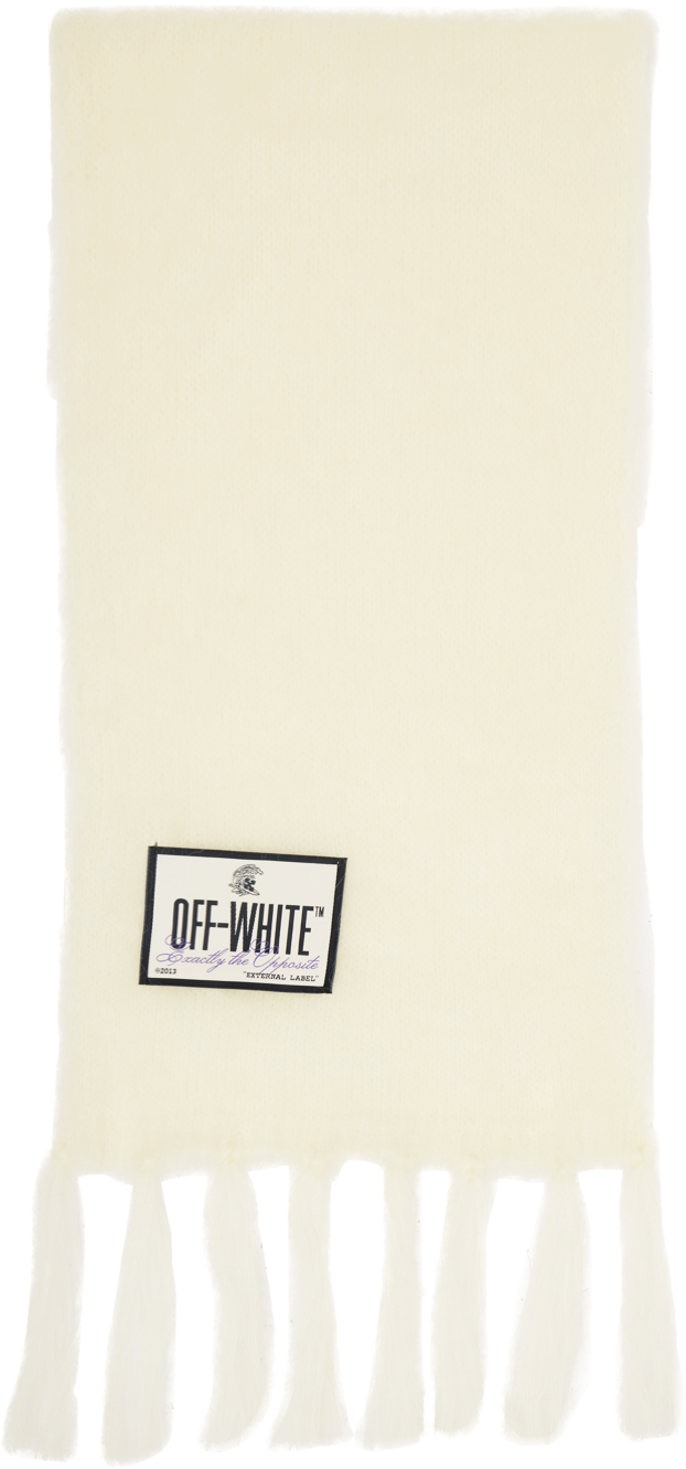 Off-White White Wave Tag Scarf