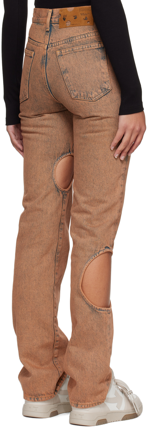 Off-white Orange Meteor Jeans In Peach Orange