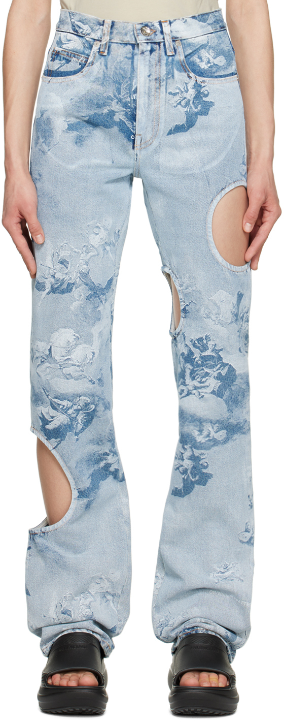 Shop Off-white Blue Sky Meteor Cool Jeans In Light Blue