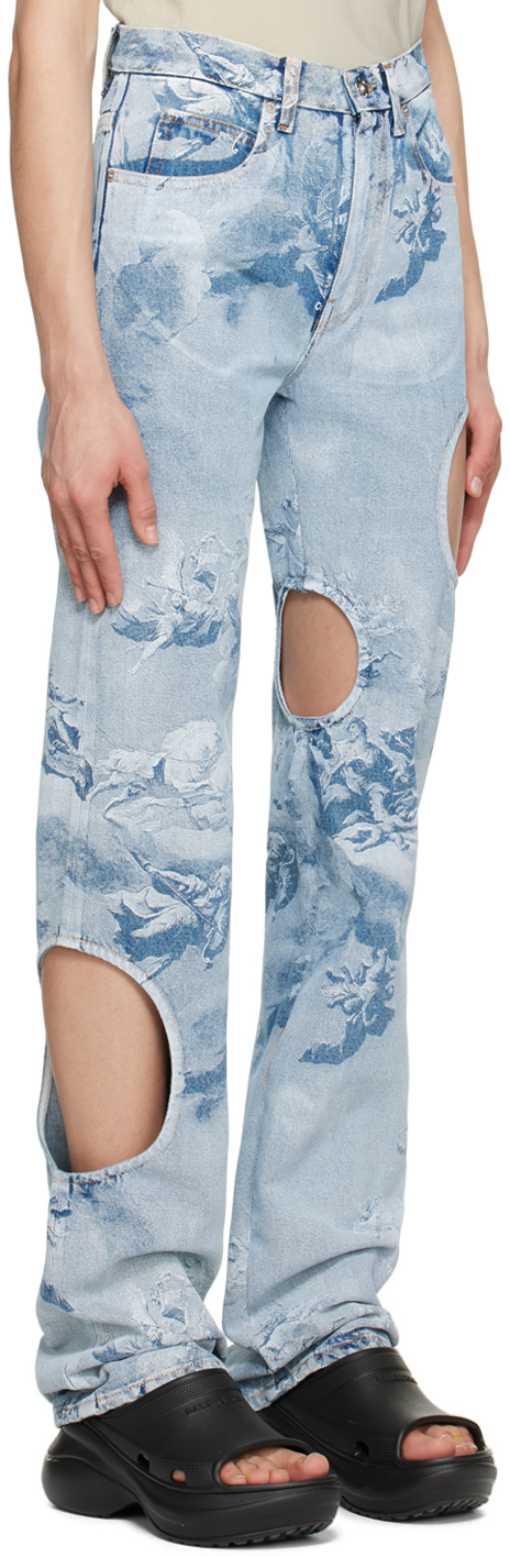 Off-white Sky Meteor Cool Baggy Jeans In Light Blue