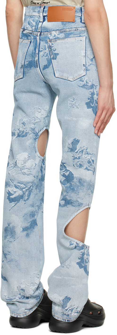 Off-white Sky Meteor Cool Baggy Jeans In Light Blue