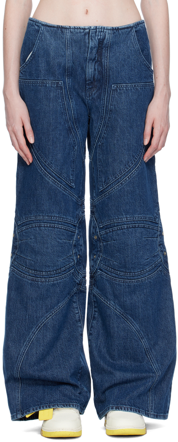 Shop Off-white Navy Hammer Loop Jeans In Blue No Color