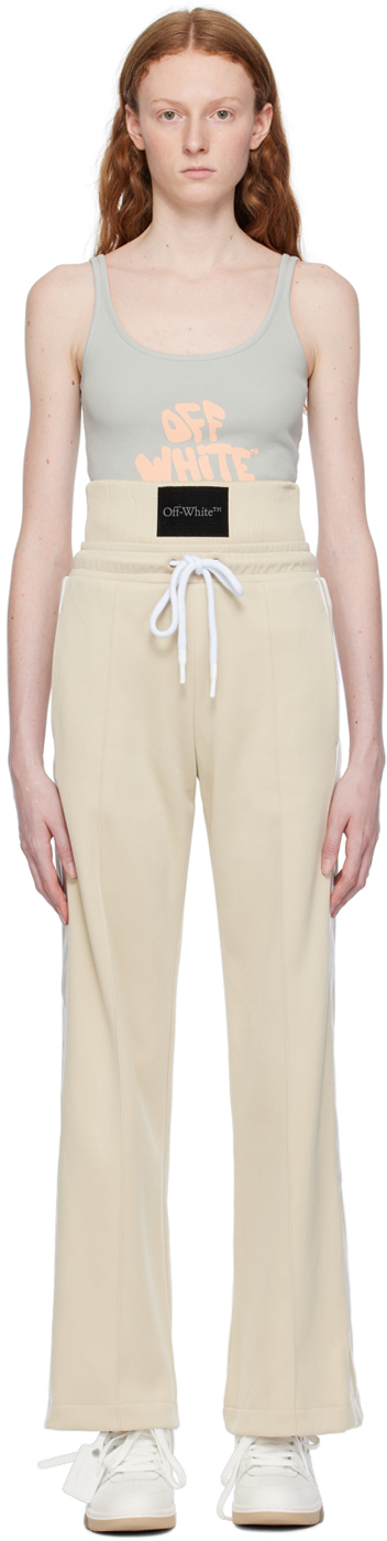Off-white Beige Drawstring Lounge Pants In White