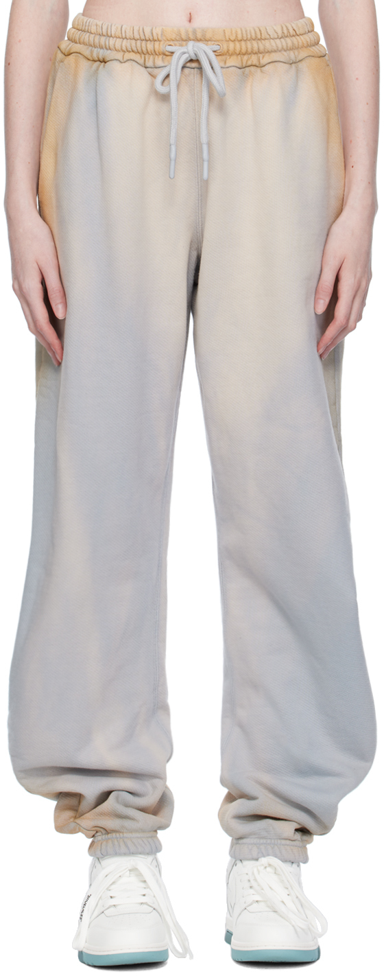 Off-white Beige & Blue Drawstring Lounge Pants