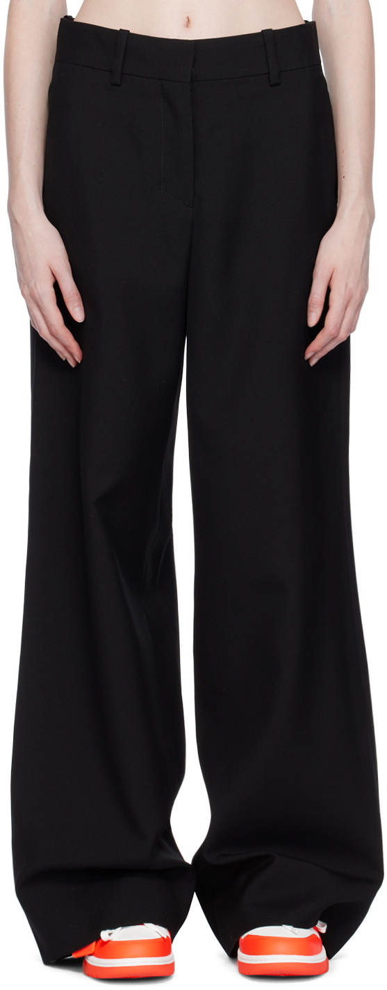 Shop Off-white Black Formal Over Trousers In Black/purple