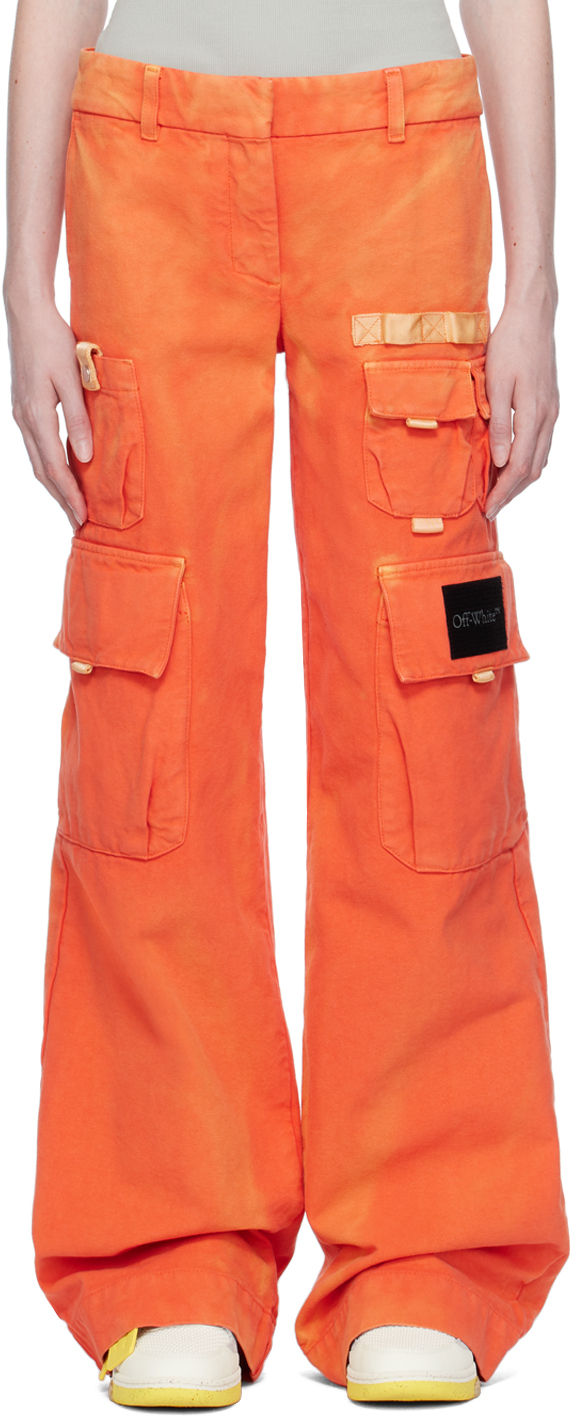 Off-white Toybox Laundry Cargo Trousers In Coral Red