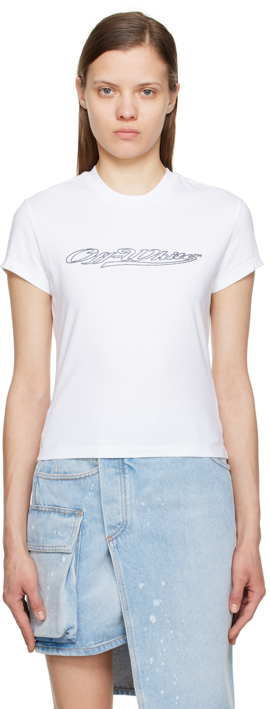 Off-White White Bling Baseball T-Shirt