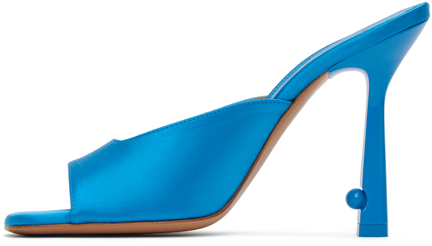 Off-white Woman Sandals Azure Size 10 Textile Fibers In Blue/blue