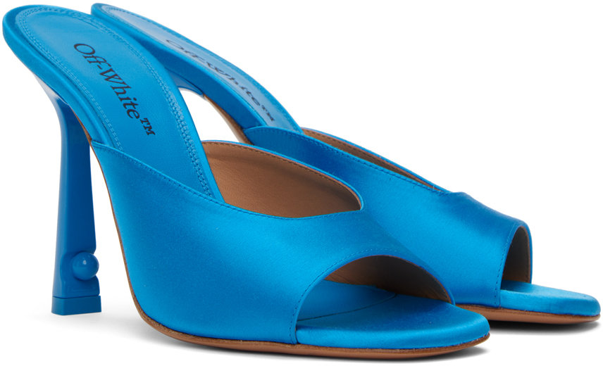 Off-white Woman Sandals Azure Size 10 Textile Fibers In Blue/blue