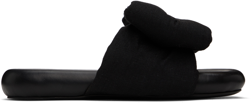 Off-White Black Bow Padded Slides