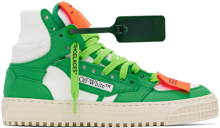 Off-White: Green & White 3.0 Off Court Sneakers | SSENSE