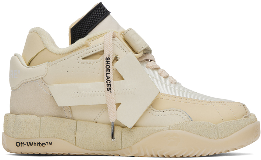 Shop Off-white Beige Puzzle Couture Sneakers In Off White/white