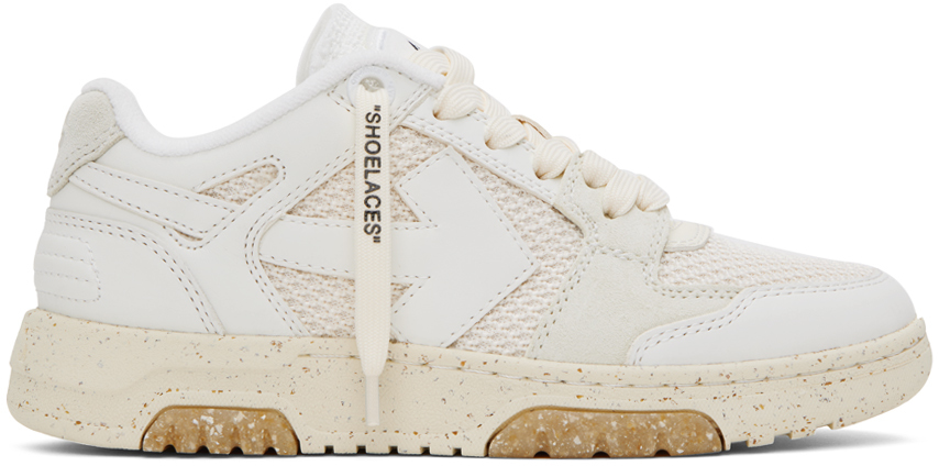 Shop Off-white & White Out Of Office Slim Sneakers In White/white