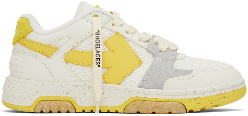 OFF-WHITE WHITE & YELLOW SLIM OUT OF OFFICE SNEAKERS