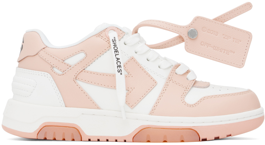 OFF-WHITE WHITE & PINK 'OUT OF OFFICE' SNEAKERS
