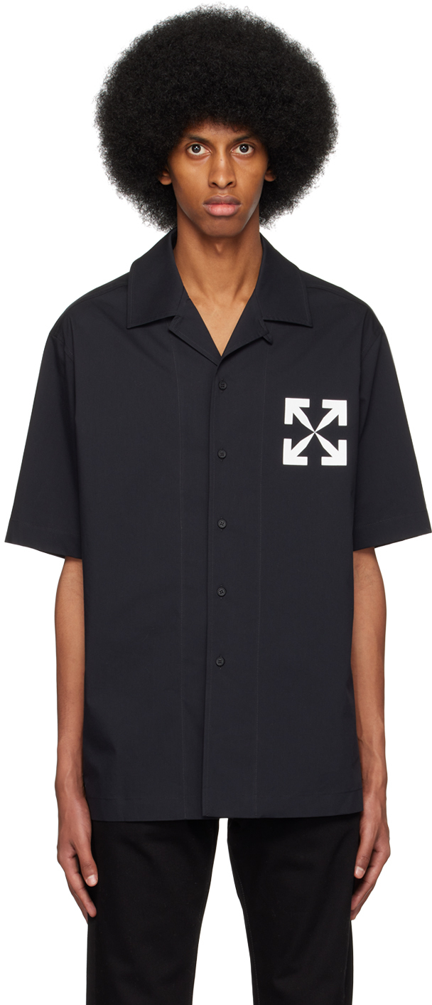 Off-white Off White Single Arrow Holiday Shirt In Black White