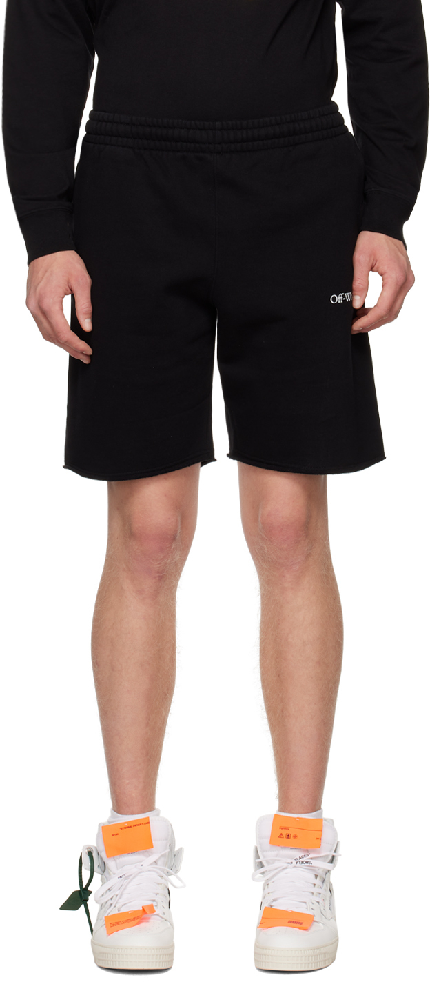 Off-White Black Printed Shorts