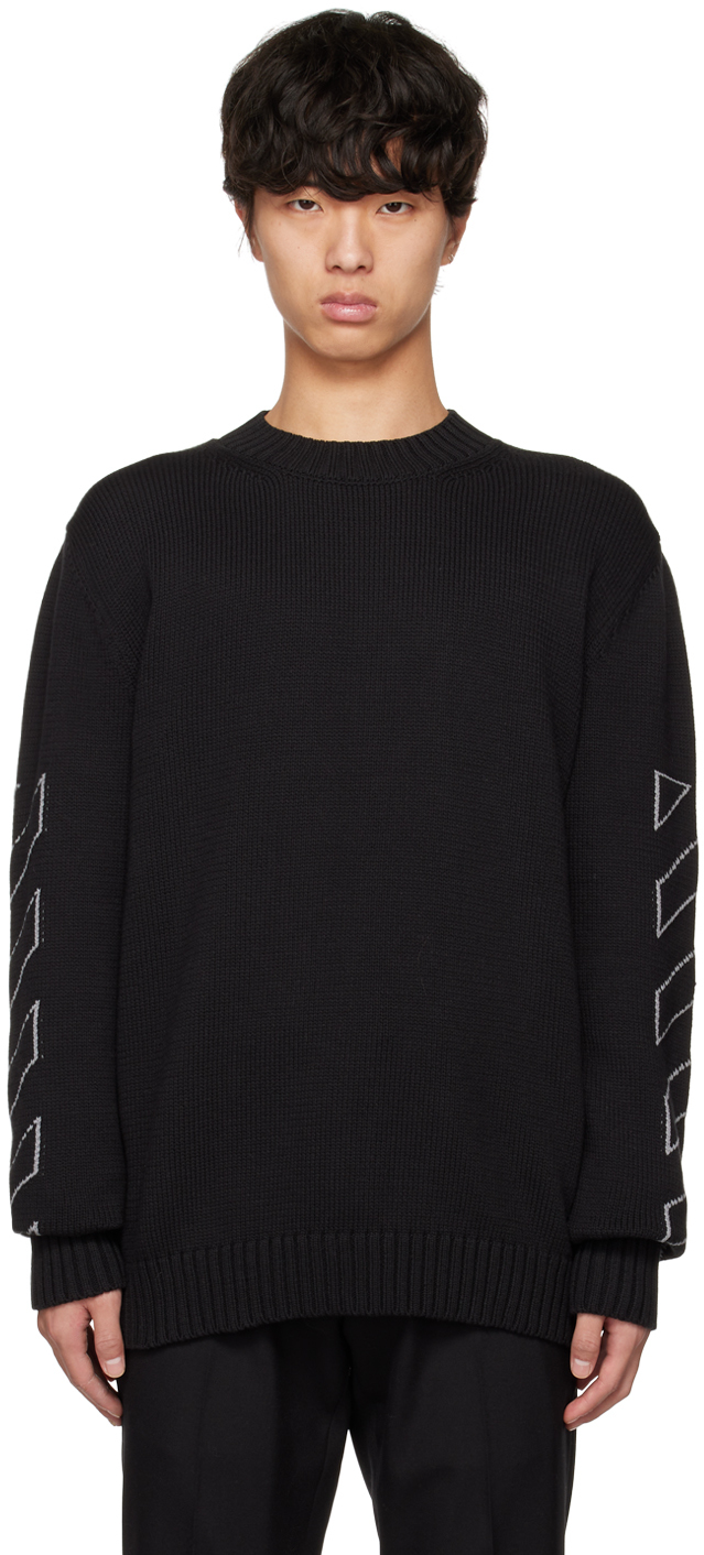 Off-White: Black Jacquard Sweater | SSENSE