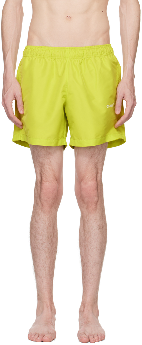 Off-white Logo Swim Shorts In Yellow
