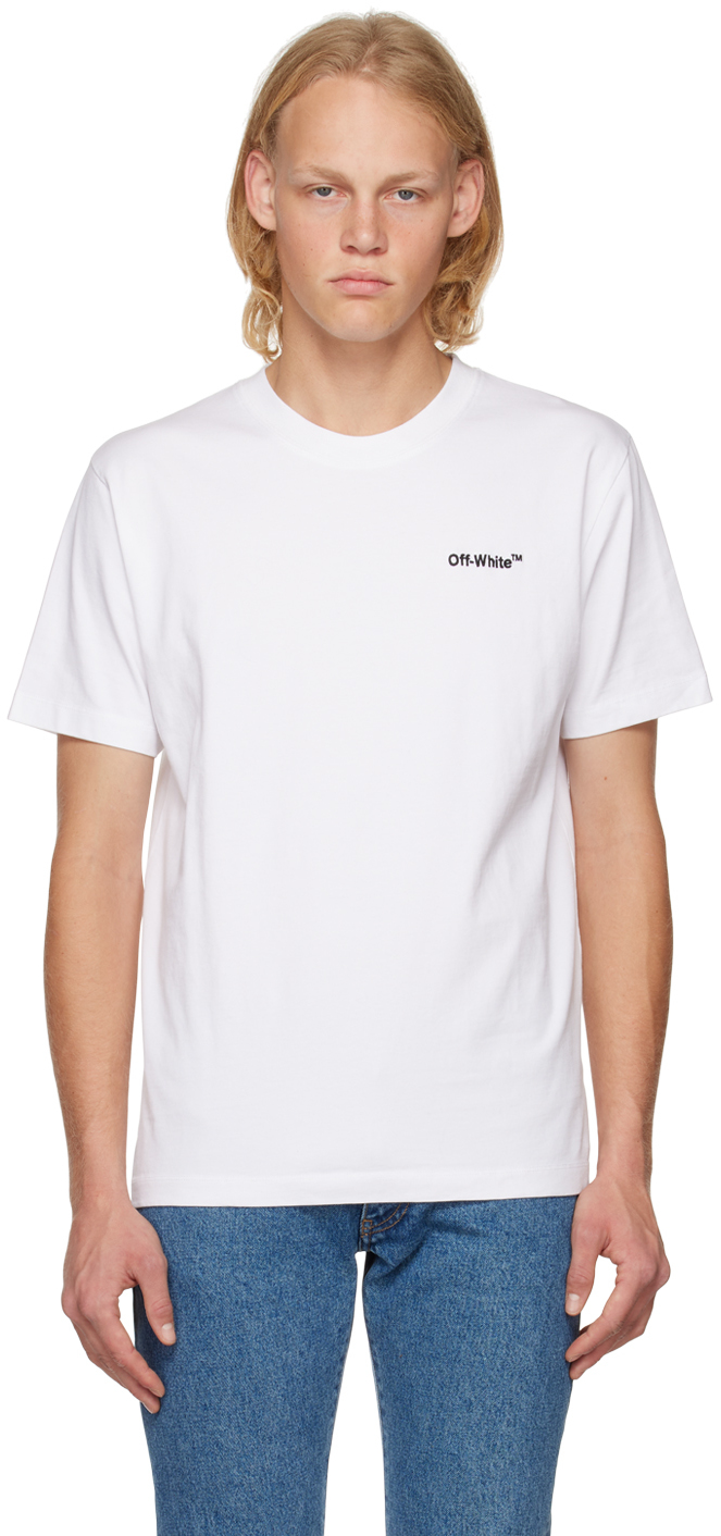 Shop Off-white White Helvetica T-shirt In White Black