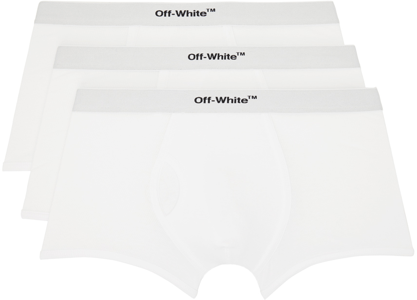 Three-Pack White Helvetica Boxers