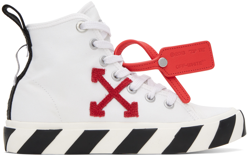 Off-white White Vulcanized Sneakers In White Red