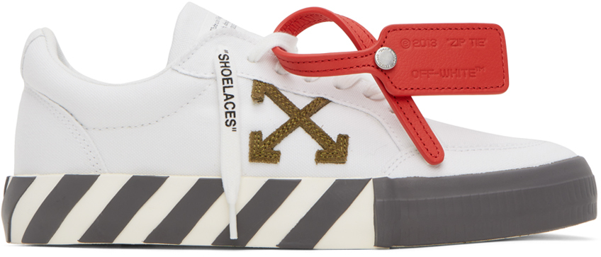 Off-White: White Vulcanized Sneakers | SSENSE