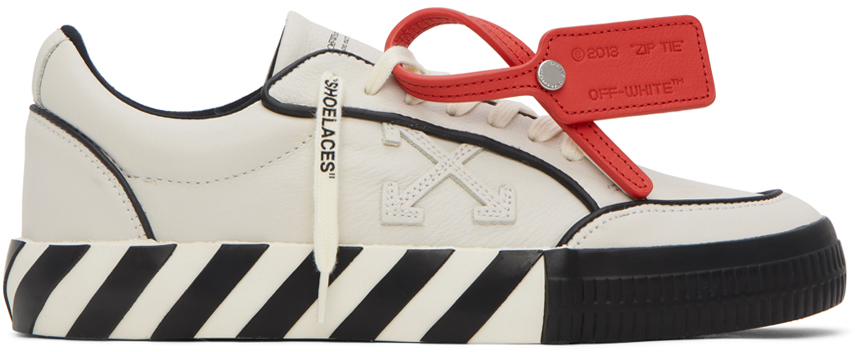 Shop Off-white Vulcanized Sneakers In White Black