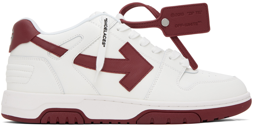 White & Burgundy Out Of Office Sneakers