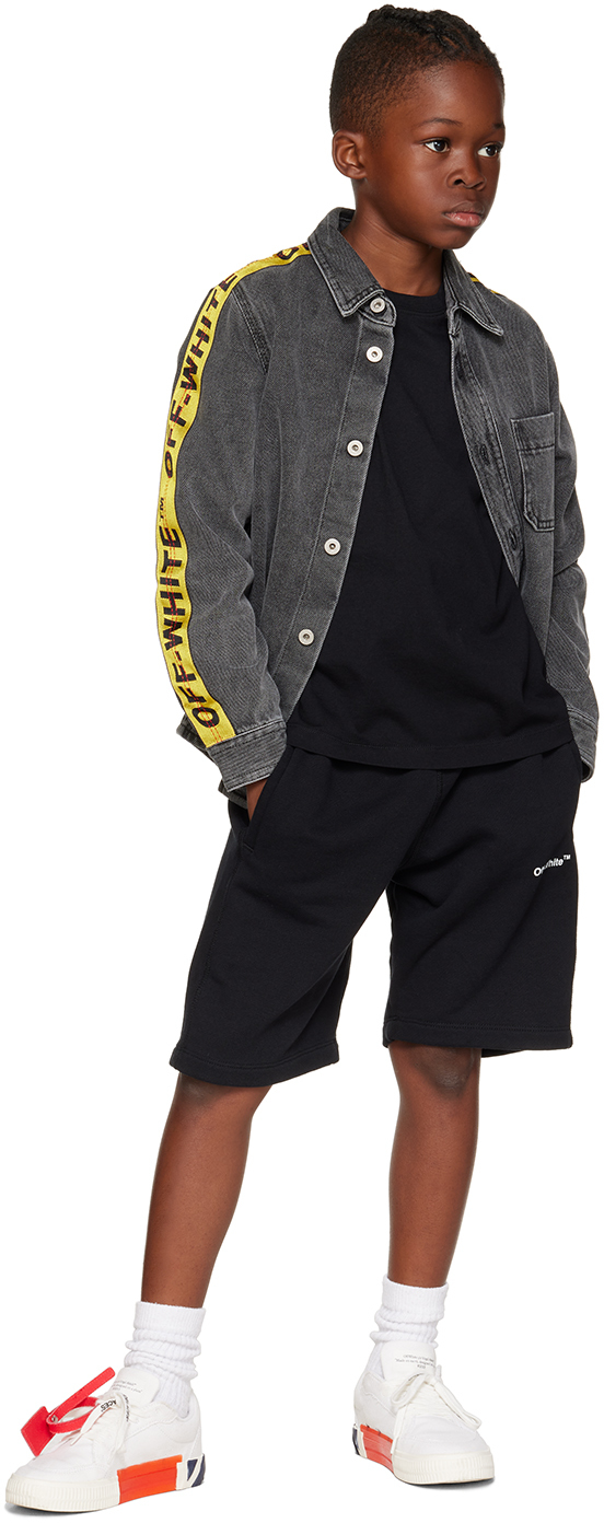 Off-white Kids Gray Industrial Denim Shirt In Grey Ye