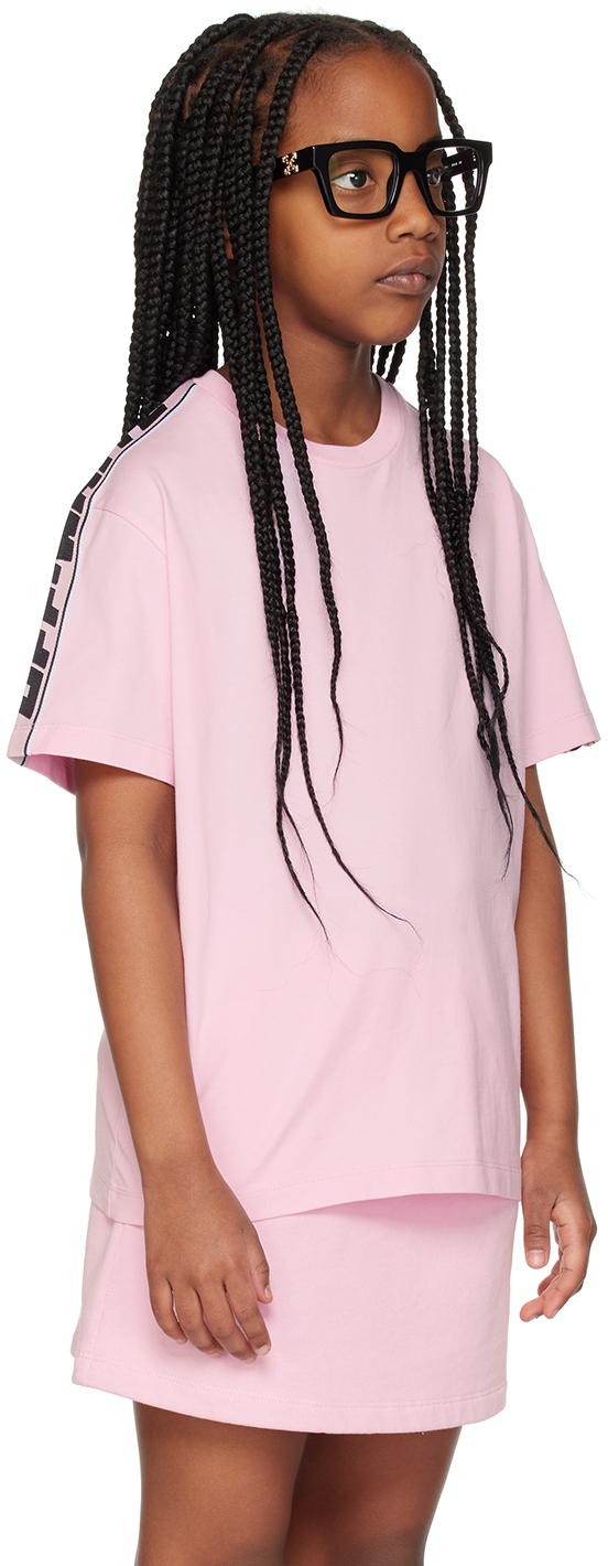 Off-white Kids Pink Band T-shirt In Pink