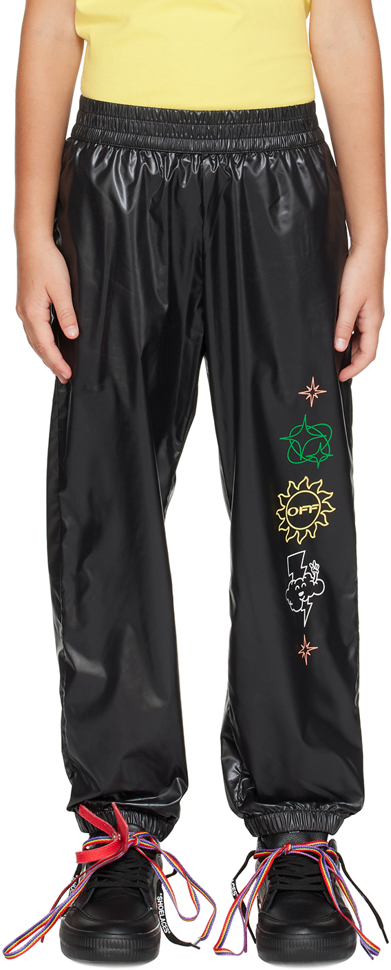 Off-white Kids' Graphic Elements Print Sweatpants In Black